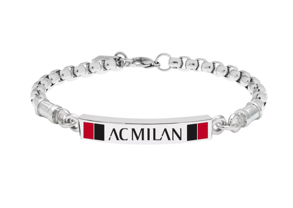 BRACCIALE SQUADRA B-MB002UAR UFFICIALE MILAN ACCIAIO E SMALTO