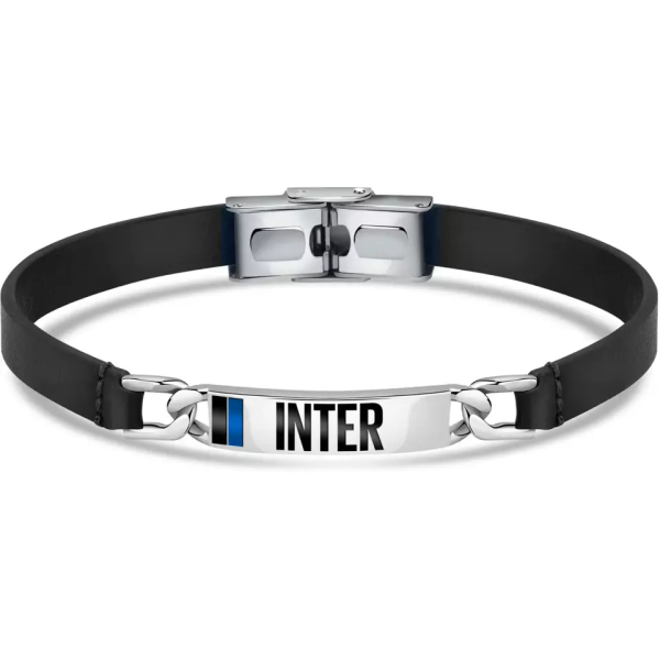 BRACCIALE SQUADRA B-IB010ULN UFFICIALE INTER CUOIO E ACCIAIO