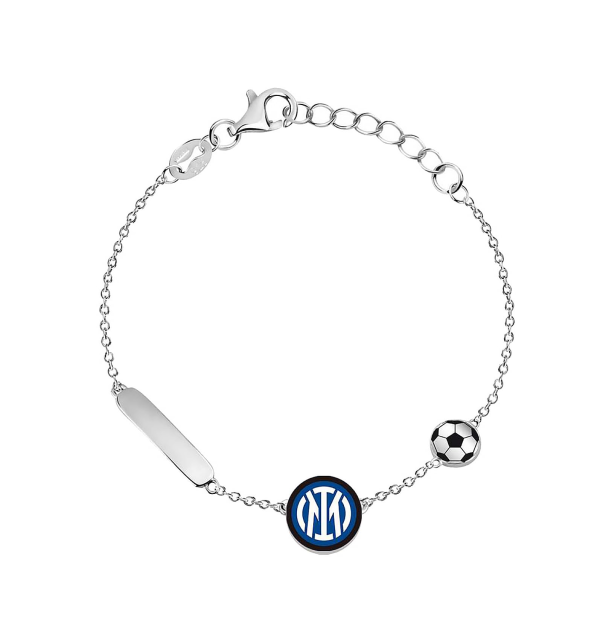 BRACCIALE SQUADRA B-IB016KAS UFFICIALE INTER ACCIAIO E SMALTO CON TRE PIASTRE