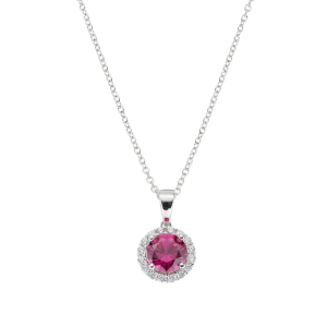 AMEN COLLANA CLLUBOBBRZ DIAMOND ZIRCONE TONDO ROSSO